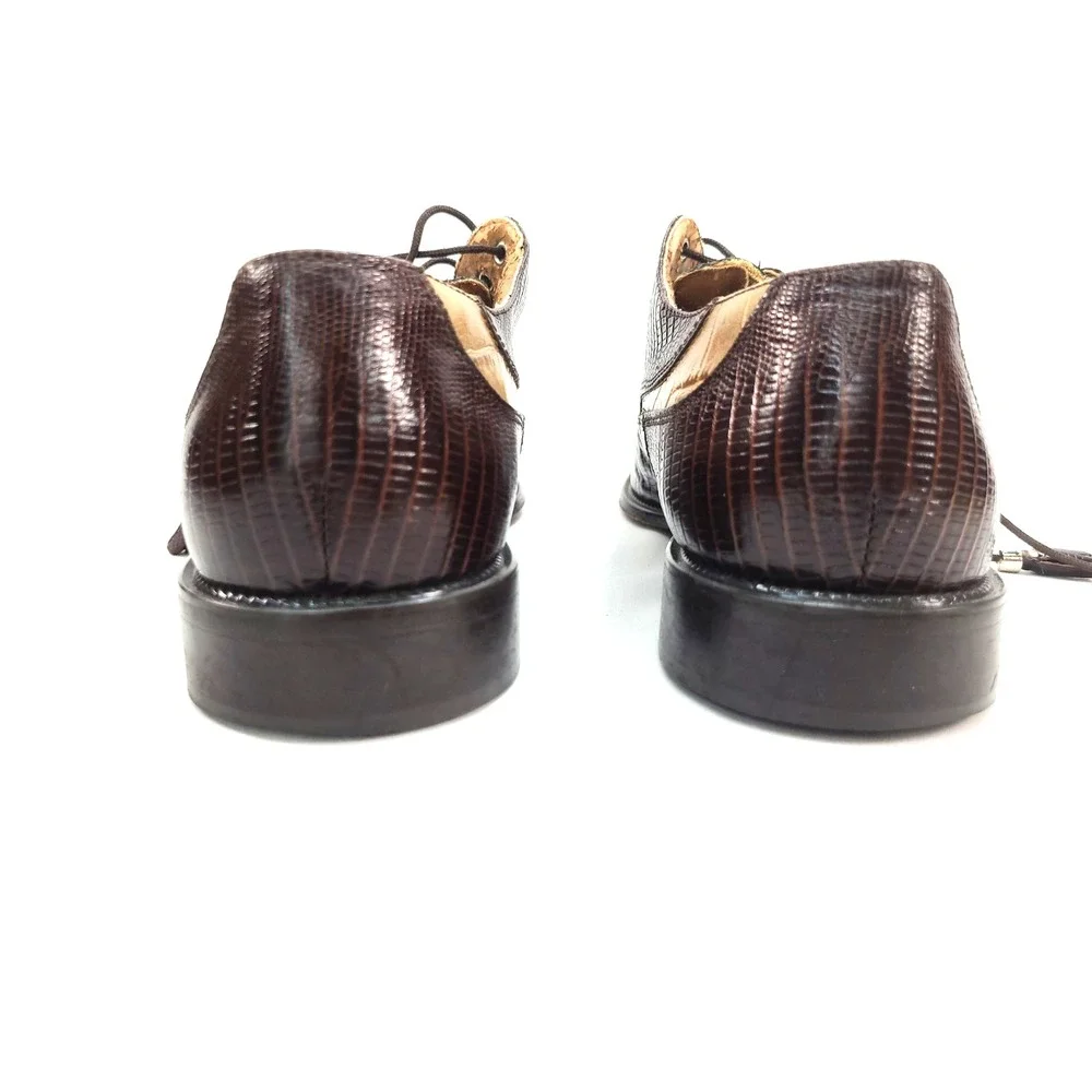 Stacy Adams Genuine Snakeskin Dress Shoes Two Tone Brown Tan 9.5 M **READ**